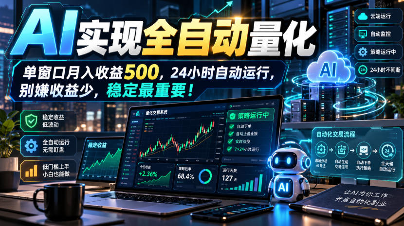 （21163期）AI全自动量化项目，长期稳定可落地，0门槛躺赚稳定项目！网创吧-网创项目资源站-副业项目-创业项目-搞钱项目网创吧