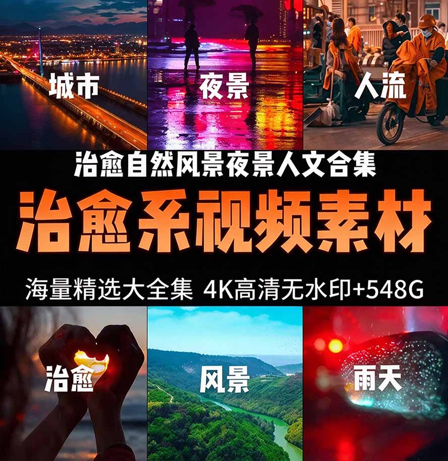 (21009期)氛围感3万+海量高清剪辑实况素材,含雨天、雪天、夜景、街道等经典场景,伤感唯美励志短视频无水印素材网创吧-网创项目资源站-副业项目-创业项目-搞钱项目网创吧