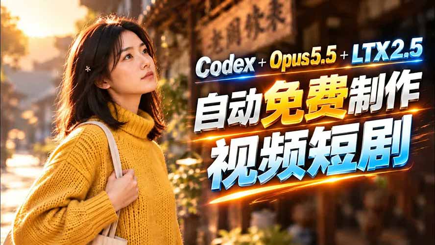 （21266期）Codex 出图 + 免费 LTX-2.5 生成视频，Claude Opus 5.5 全自动剪出 1 分钟情感短剧《停了的表》网创吧-网创项目资源站-副业项目-创业项目-搞钱项目网创吧