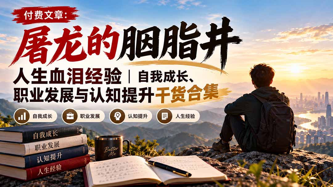 （20943期）付费文章：屠龙的胭脂井人生血泪经验｜自我成长、职业发展与认知提升干货合集网创吧-网创项目资源站-副业项目-创业项目-搞钱项目网创吧